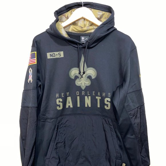 nike men's new orleans saints salute to service therma hoodie